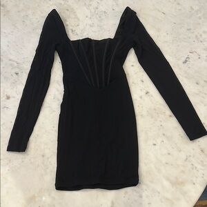 Elegant Black Long Sleeve Dress